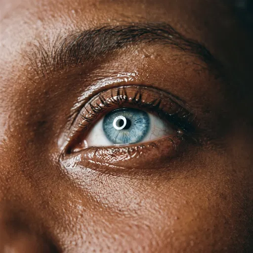 Macro Close-Up of Glossy Blue Eye