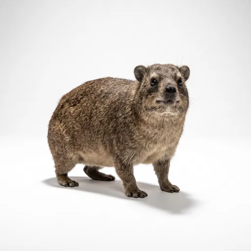 Rock Hyrax Isolated on White Background