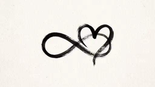 Black Ink Infinity and Heart Symbol