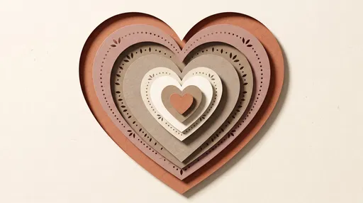 Layered Paper Cutout Concentric Hearts