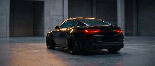 Black Sports Coupe in Concrete Studio