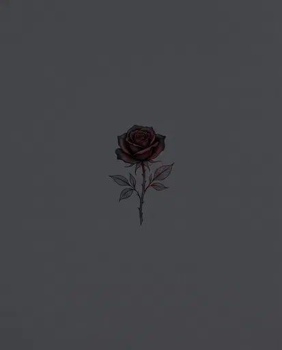 Minimalist Dark Red Rose Illustration