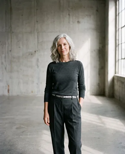 Confident Mature Woman in Concrete Loft