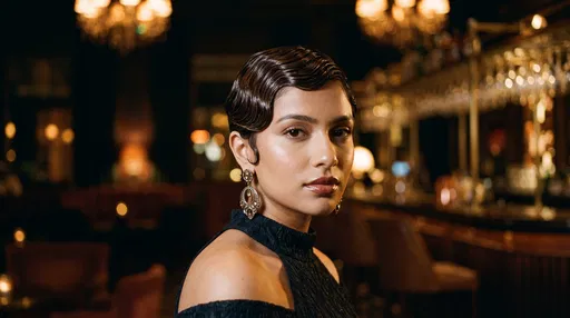Woman with Vintage Finger-Wave Pixie Cut