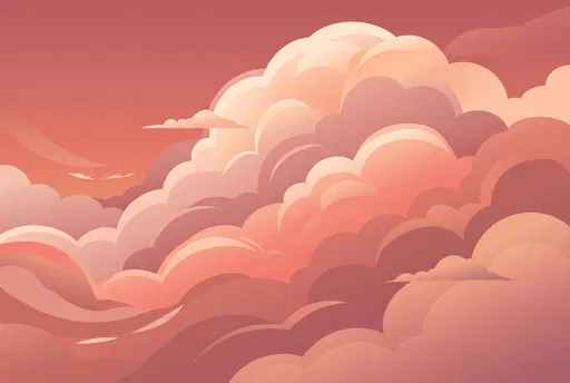 Pastel Coral Clouds Vector Illustration