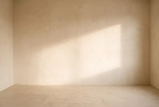 Minimalist Warm Sand Plaster Studio Room