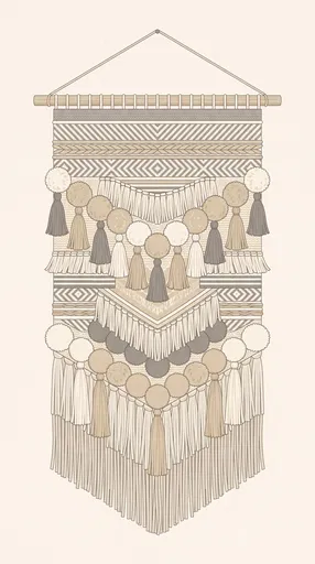 Bohemian Woven Wall Hanging Illustration