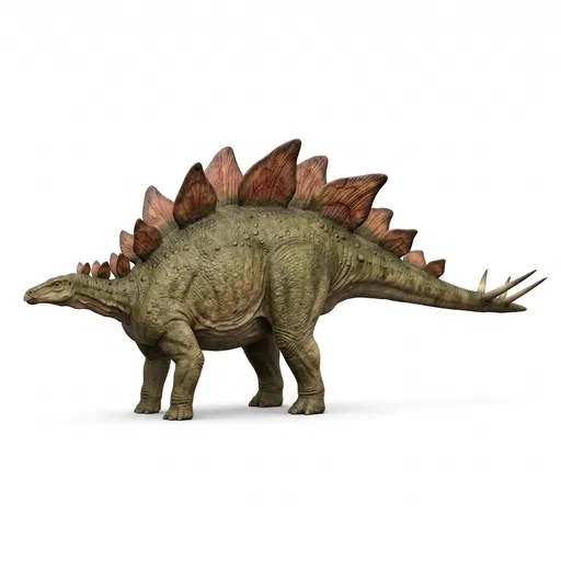 Stegosaurus Dinosaur Side Profile on White