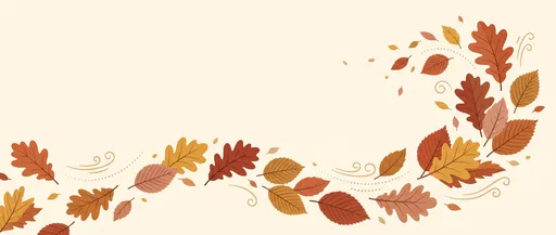 Swirling Autumn Leaves Panoramic Banner