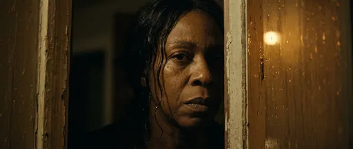 Woman Framed in Rainy Doorway