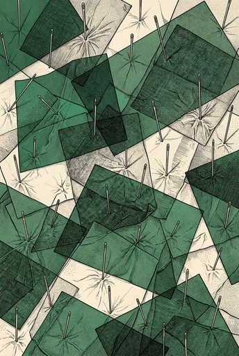 Emerald Sheets Pierced by Needles Engraving
