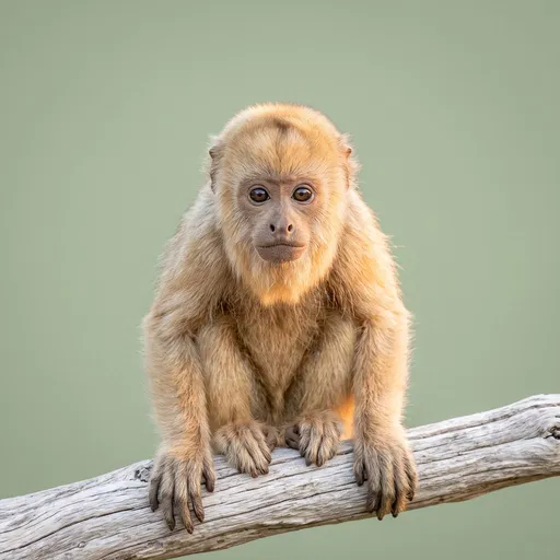 Blonde Howler Monkey Portrait on Branch