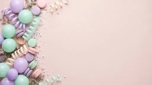 Pastel Balloons and Macarons Party Border