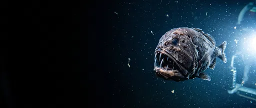 Deep Sea Fangtooth Fish in Abyss
