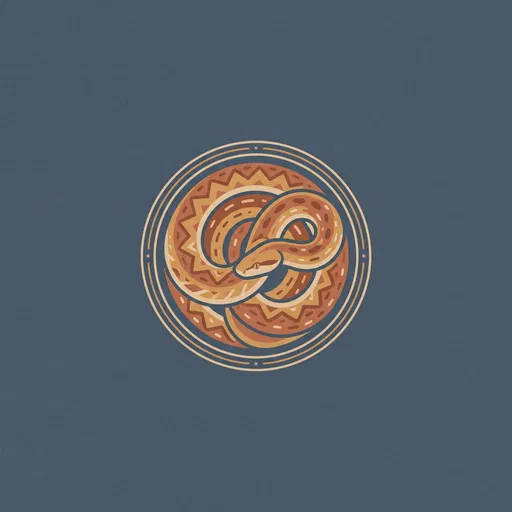 Coiled Viper Circular Emblem Illustration