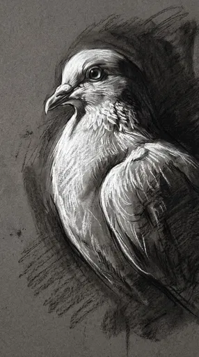 Charcoal and Chalk Dove Sketch