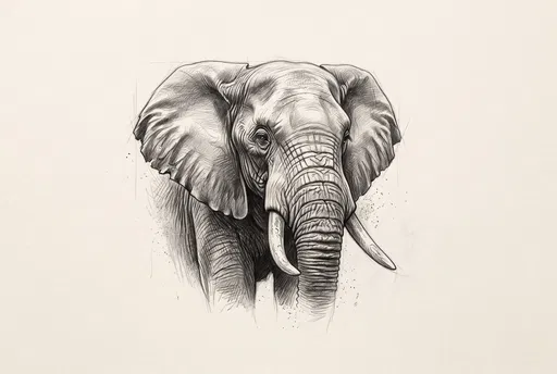 Graphite Pencil Sketch of African Elephant