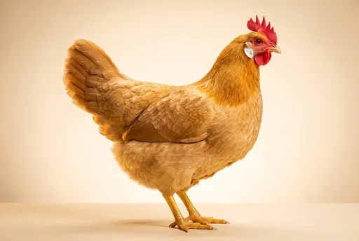 Buff Leghorn Hen Studio Profile Portrait