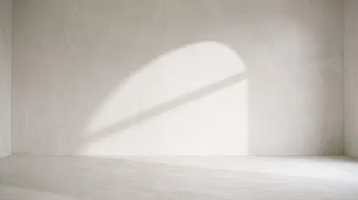 Minimalist Plaster Room With Arch Light