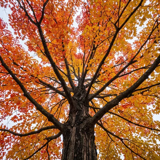 Low Angle View of Autumn Maple Tree
