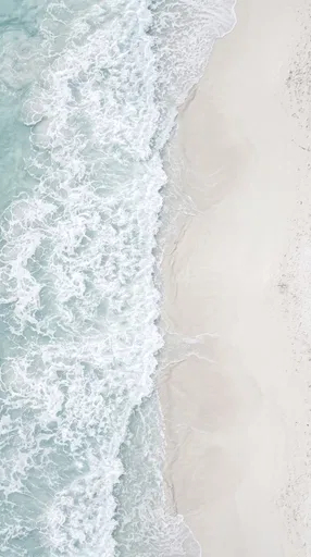 Aerial View of White Sand Beach