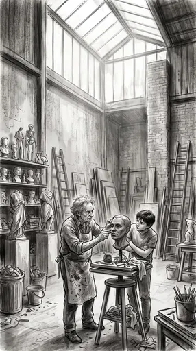 Art Tutor Teaching Sculpture in Studio