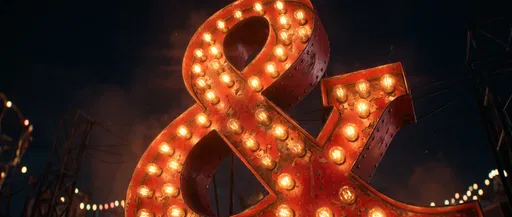 Vintage Illuminated Carnival Marquee Ampersand Sign