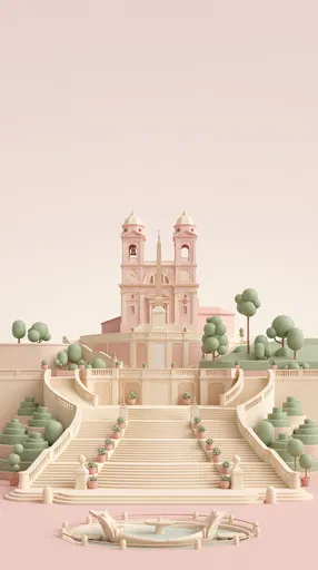 Pastel 3D Spanish Steps Illustration