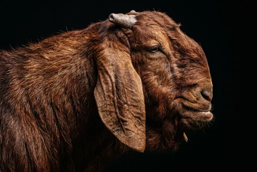 Studio Profile Portrait of Damascus Goat