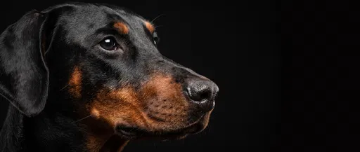 Black and Tan Dog Studio Portrait