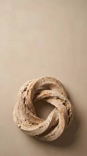 Porous Travertine Stone Loop Sculpture