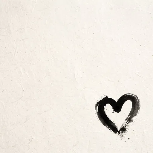 Black Ink Heart on Textured Paper