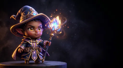 Chibi Fantasy Mage With Glowing Staff