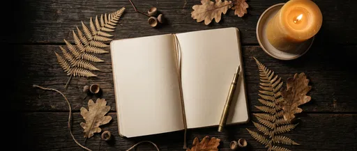 Autumn Flat Lay With Blank Notebook