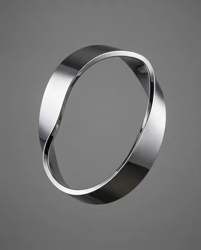Polished Chrome Mobius Strip Sculpture