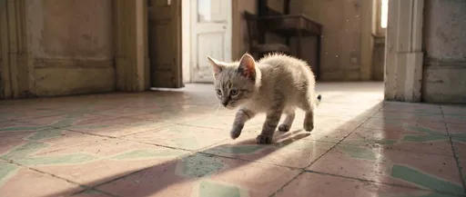 Lynx Point Kitten on Vintage Tiles