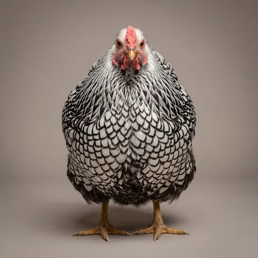 Silver Laced Wyandotte Hen Studio Portrait