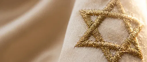 Gold Embroidered Star of David Macro