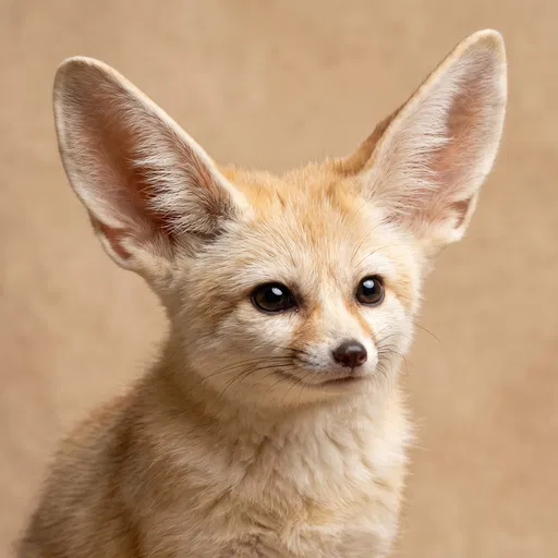 Close-Up Studio Portrait of Fennec Fox
