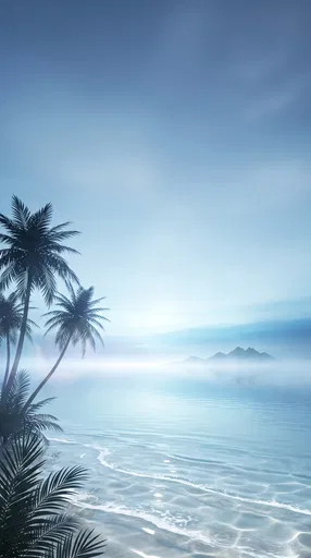 Serene Blue Tropical Lagoon Wallpaper