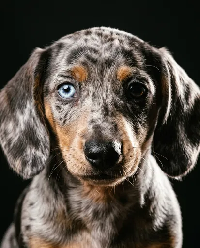 Dapple Dachshund Puppy Studio Portrait