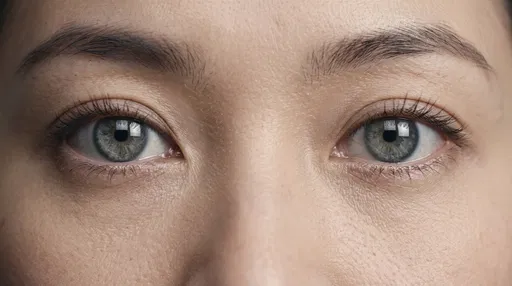 Close-Up of Woman with Grey Eyes