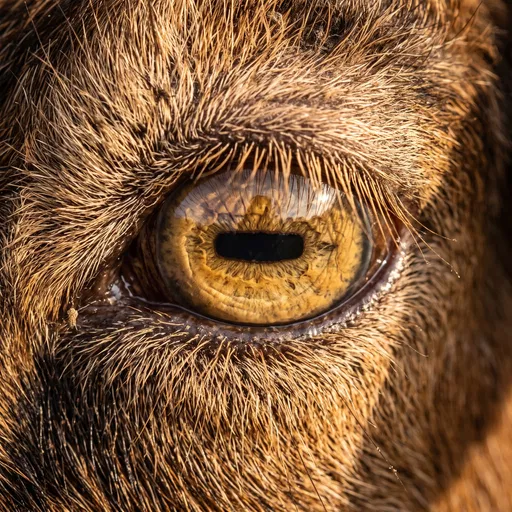 Macro Close-Up of Goat Eye