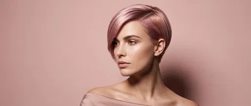 Woman With Rose Gold Pixie Cut