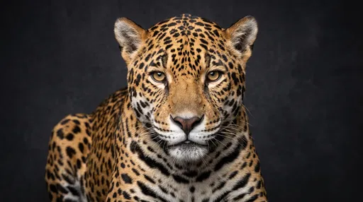 Studio Portrait of a Jaguar
