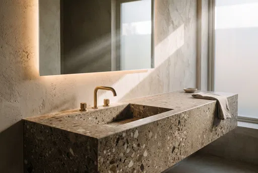 Minimalist Terrazzo Bathroom Vanity Countertop