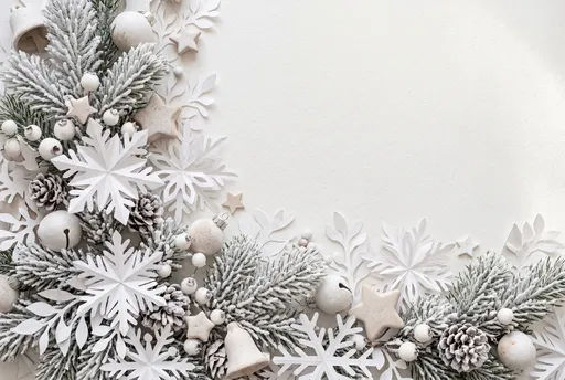 White Frosted Christmas Border with Copy Space
