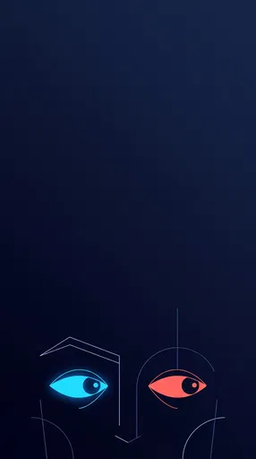 Minimalist Geometric Face With Sideways Eyes
