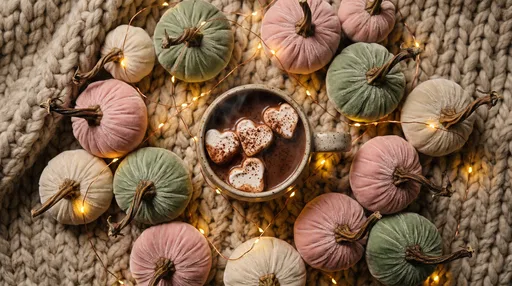 Cozy Autumn Hot Cocoa With Velvet Pumpkins