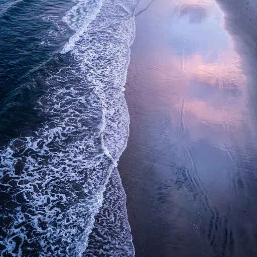 Aerial View of Pastel Dawn Beach